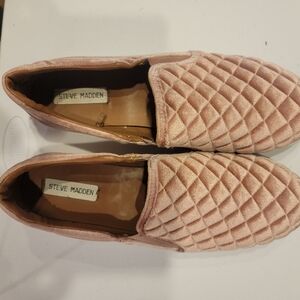 Steve Madden Pink Velvet slip on casuals.